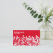 Carte De Visite Montagnes - Blanc et Rouge (Debout devant)