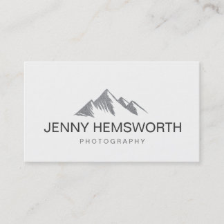 Carte De Visite Montagnes chics d'argent de Faux minimalistes