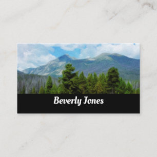 Carte De Visite montagnes nature paysage art sur une coutume noire