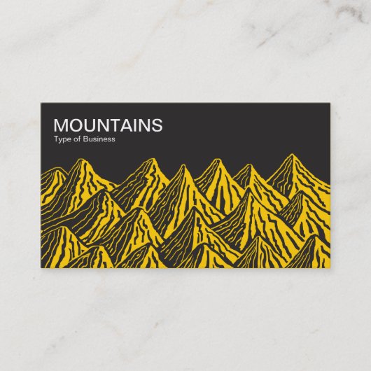 Carte De Visite Montagnes - noir avec l'ambre (Devant)