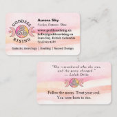 Carte de visite montante de la déesse rose-orange (Devant / Derrière)