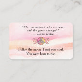 Carte de visite montante de la déesse rose-orange (Dos)