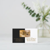 Carte De Visite Montre Service de réparation Watchmaker Black & Wh (Debout devant)