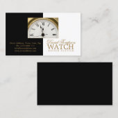 Carte De Visite Montre Service de réparation Watchmaker Black & Wh (Devant / Derrière)