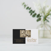 Carte De Visite Montre Service de réparation Watchmaker Black & Wh (Debout devant)