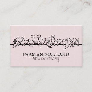 Carte De Visite Montre vétérinaire pour animaux de ferme rose