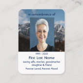 Carte De Visite Monts Alpine Home Memorial Poche Keepsaké (Dos)