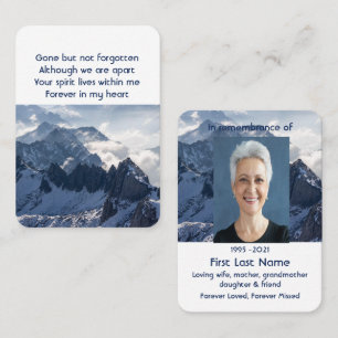 Carte De Visite Monts Alpine Home Memorial Poche Keepsaké