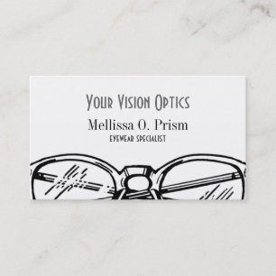 Carte De Visite Monture de lunettes classique à branches épaisses