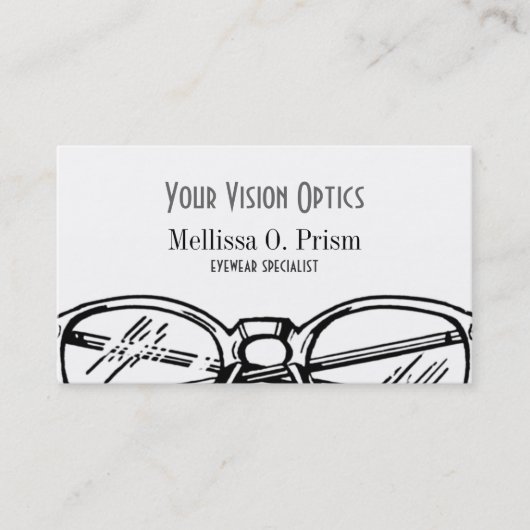 Carte De Visite Monture de lunettes classique à branches épaisses (Devant)