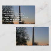 Carte De Visite Monument de Washington au coucher du soleil (Devant / Derrière)
