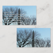 Carte De Visite Monument de Washington dans le paysage d'hiver I (Devant / Derrière)