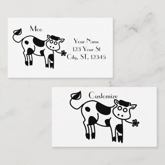 Carte De Visite Moo Cow Thunder_Cove (Devant / Derrière)