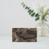 Carte De Visite Moody Agate | Café Brown bronze doré Taupe (Debout devant)
