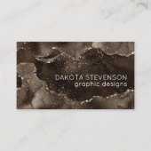 Carte De Visite Moody Agate | Café Brown bronze doré Taupe (Devant)
