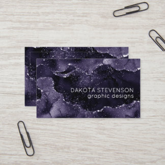 Carte De Visite Moody Agate | Midnight Indigo Deep Purple Glam