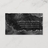 Carte De Visite Moody Agate | Onyx Black Silver Vampy Goth Parties (Dos)