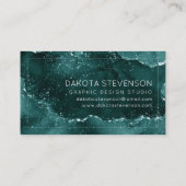 Carte De Visite Moody Agate | Turquoise Vert Malachite Riche Joyau (Dos)