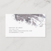 Carte De Visite Moody Enk | Moderne gris et blanc de charbon foncé (Dos)