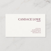 Carte De Visite Moody Gothic Navy Burgundy Pink Rose Floral Frame (Dos)