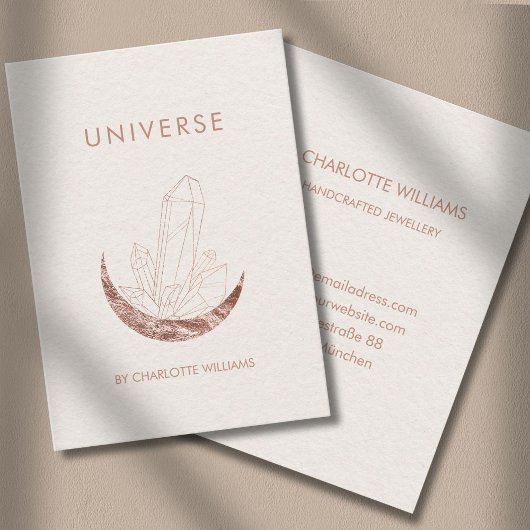 Carte De Visite Moon Crystal Energy Healer Business Card