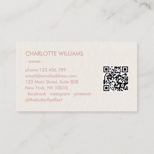 Carte De Visite Moon Crystal Energy Healer QR-Code (Dos)