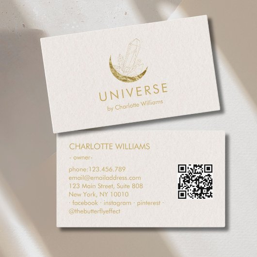 Carte De Visite Moon Crystal Energy Healer QR-Code