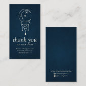 Carte De Visite Moon Dreamcatcher Marine Blue Business Merci (Devant / Derrière)
