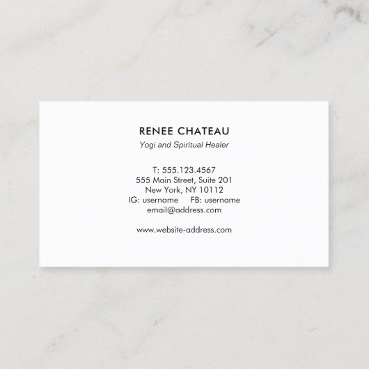 Carte De Visite Moon Phases Energy Healer (Dos)