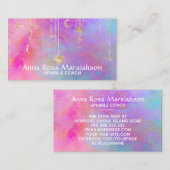 Carte De Visite *~* Moon Rainbow Gold Sparkle Parties scintillant (Devant / Derrière)