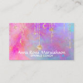 Carte De Visite *~* Moon Rainbow Gold Sparkle Parties scintillant (Devant)