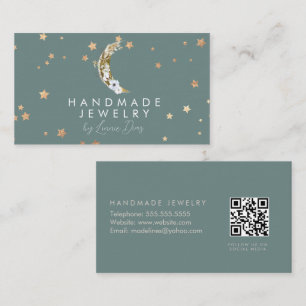 Carte De Visite Moon Star Artiste bijouterie artisanale Faux Gold