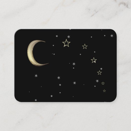 Carte De Visite Moon Stars Falling Star Spiritual Business Card (Devant)