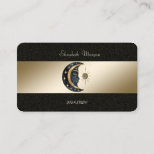 Carte De Visite Moon Sun Gold Black Yoga Studio
