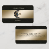 Carte De Visite Moon Sun Gold Black Yoga Studio (Devant / Derrière)