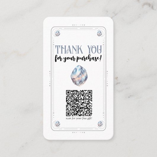 Carte De Visite Moonstone Iridescend Crystal Social Media QR Code (Devant)