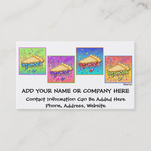 Carte de visite - morceau d'art de bruit de tarte (Devant)