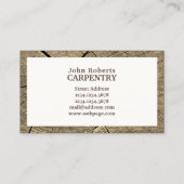 Carte De Visite Morceau de couverture d'image en bois (Dos)