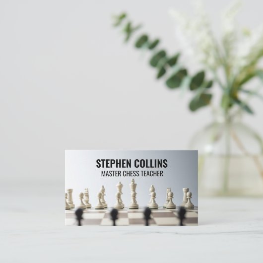 Carte De Visite Morceaux d'échecs à bord (Debout devant)