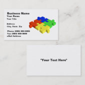 Carte De Visite morceaux du puzzle 3D (rouge, bleu, vert, jaune) (Devant / Derrière)