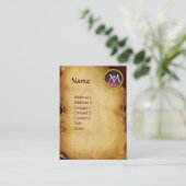 Carte De Visite MORGANA ET DRAGON PARCHEMENT MONOGRAMME Purple Gem (Debout devant)