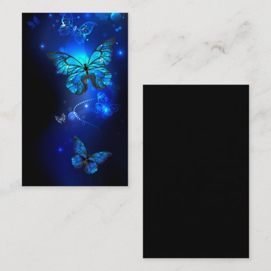 Carte De Visite Morpho Butterfly in the Dark Background (Devant / Derrière)