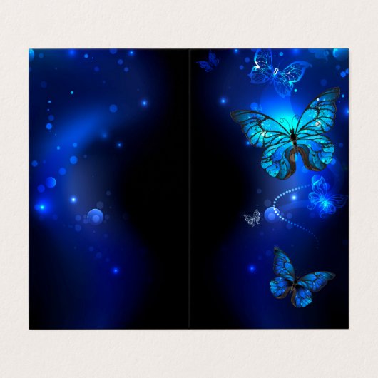 Carte De Visite Morpho Butterfly in the Dark Background (Extérieur déplié)