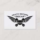 Carte De Visite mort avant café décaf (Dos)