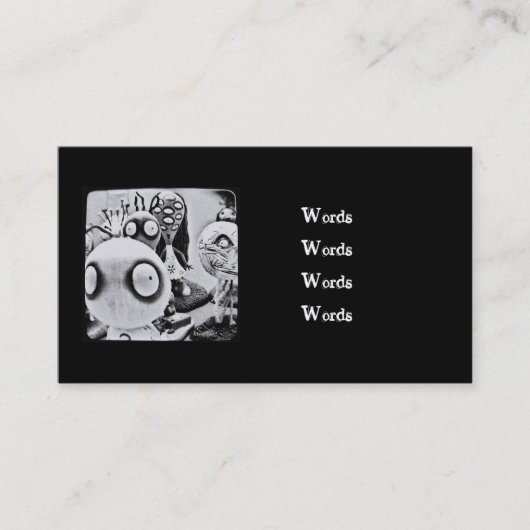 Carte de visite mort vivant de jouets (Devant)