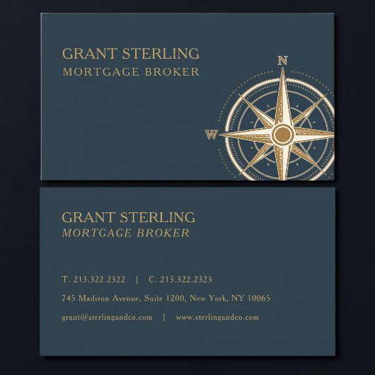 Carte De Visite Mortgage Broker Nautical Compass 