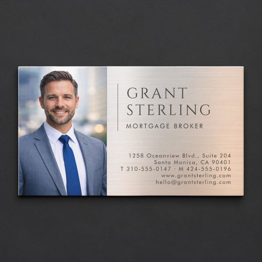 Carte De Visite Mortgage Broker Photo Metallic