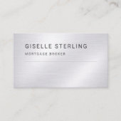 Carte De Visite Mortgage Broker Silver Metallic Professional (Devant)