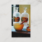 Carte De Visite Mortier et pilon avec des bouteilles - finition de (Dos)