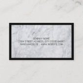 Carte De Visite Mortier et pilon | Bordure noire Marbre blanc (Dos)